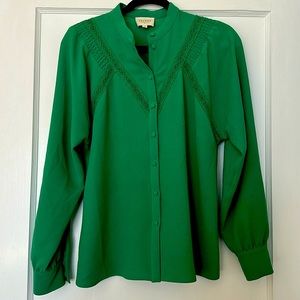 Sezane Green Top Freid Top size 38/6